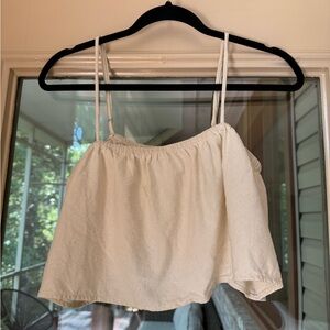 OZMA of California Cream Silk Spaghetti Strap Top